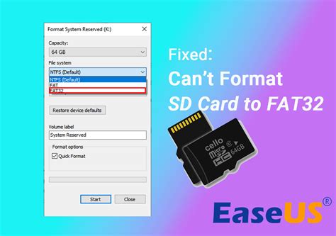 unable to format sdxc card